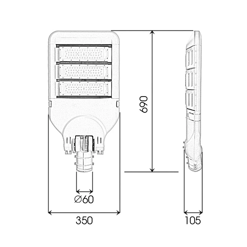 Đèn LED đường phố D01 Module SMD - Công suất 150W - Ảnh 8