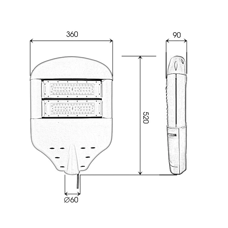 Đèn LED đường phố D03 Module SMD - Công suất 100W - Ảnh 10