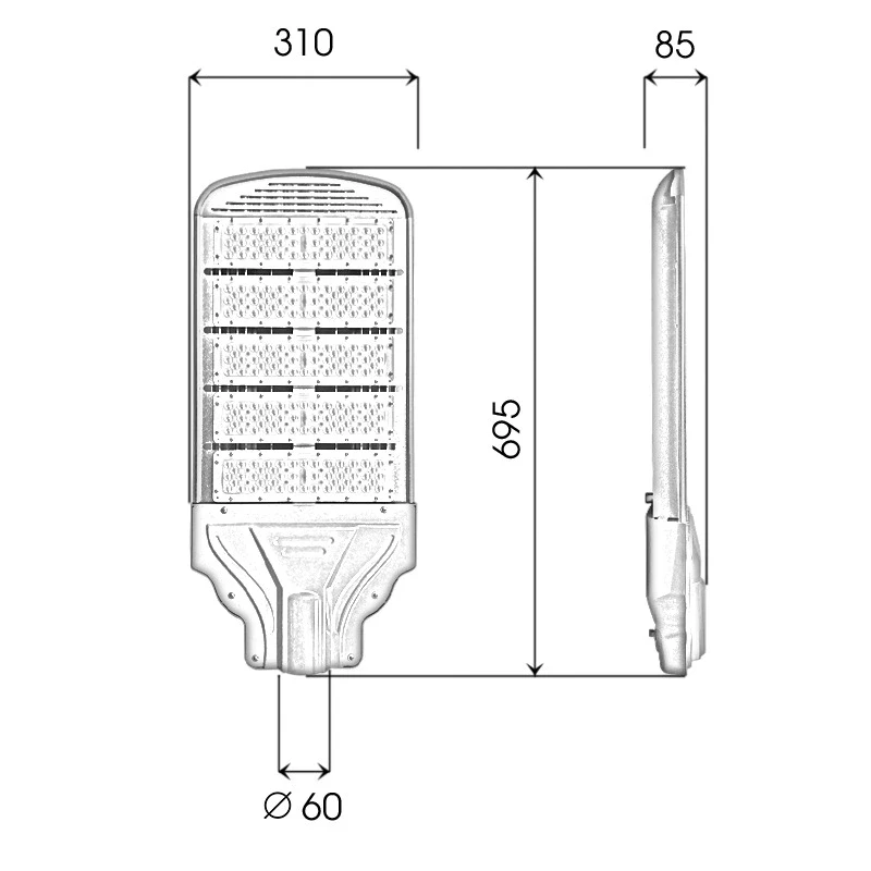 Đèn LED đường phố D13 chip LED SMD - Công suất 250W - Ảnh 9