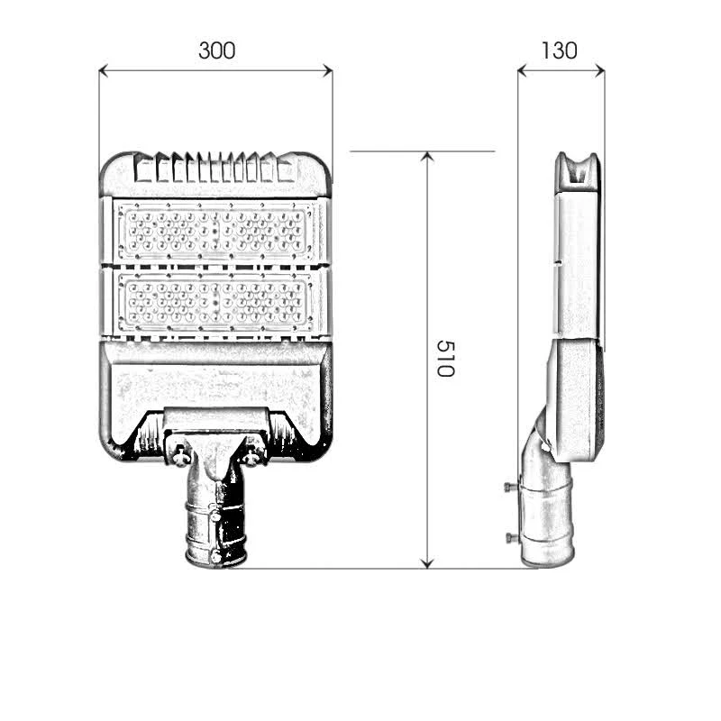 Đèn LED đường phố D15 chip LED SMD - Công suất 100W - Ảnh 5