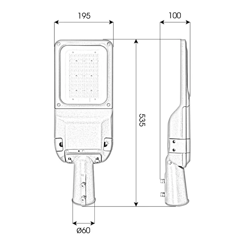 Đèn LED đường phố D23 chip LED SMD - Công suất 50W - Ảnh 9