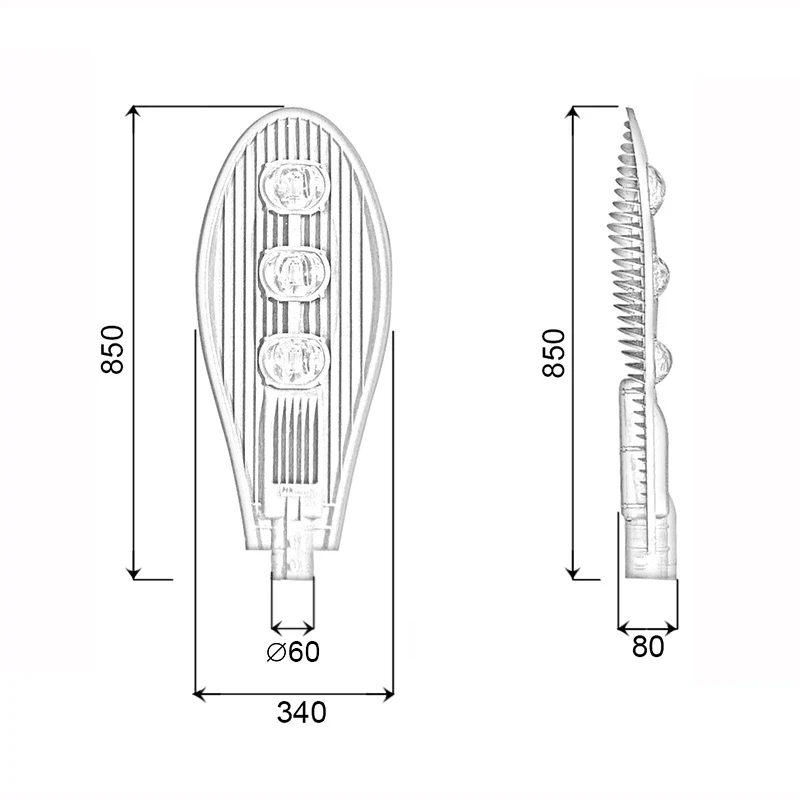 Đèn LED đường phố DQL chip LED COB - Công suất 150W - Ảnh 8