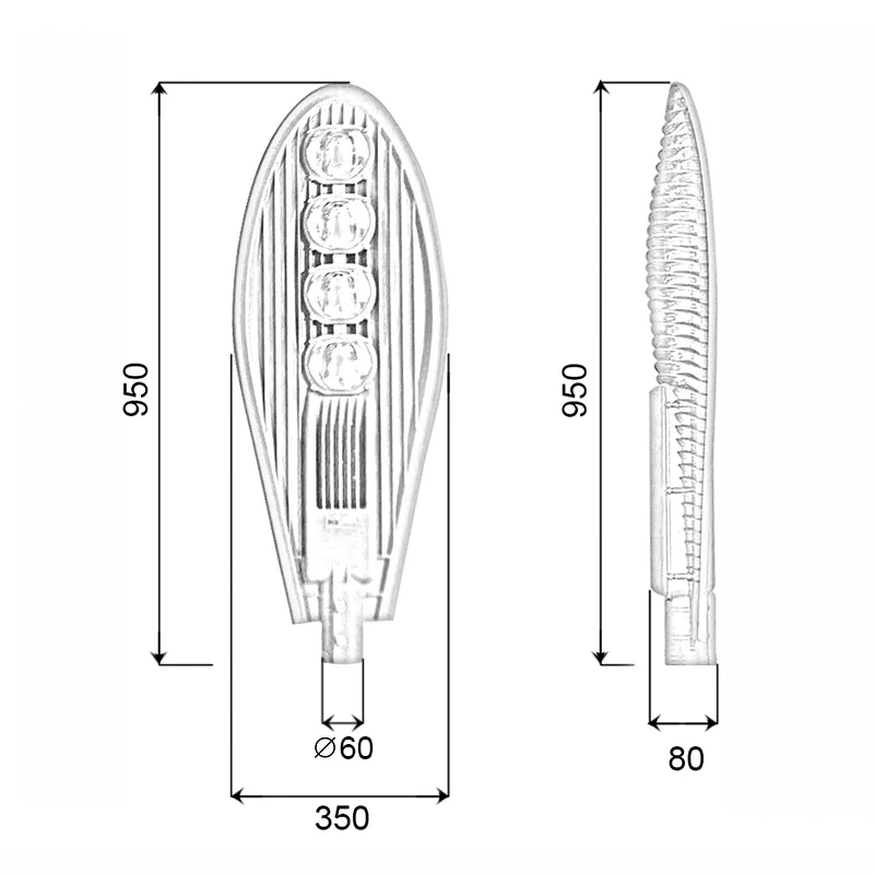 Đèn LED đường phố DQL chip LED COB - Công suất 200W - Ảnh 8