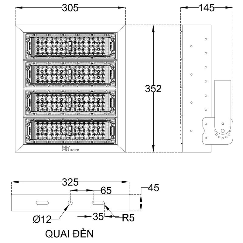 Đèn pha LED module SMD P02 - Công suất 200W - Ảnh 13