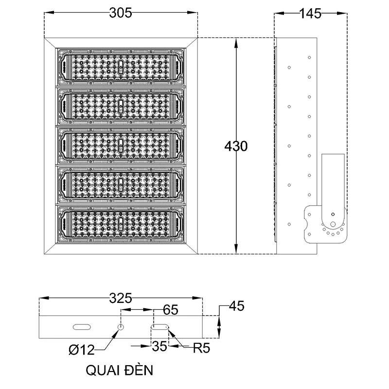 Đèn pha LED module SMD P02 - Công suất 250W - Ảnh 9
