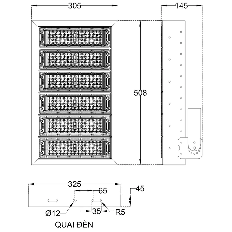 Đèn pha LED module SMD P02 - Công suất 300W - Ảnh 8