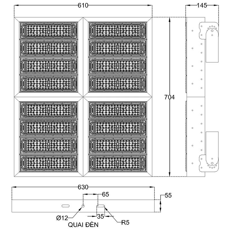 Đèn pha LED module SMD P02 - Công suất 800W - Ảnh 9