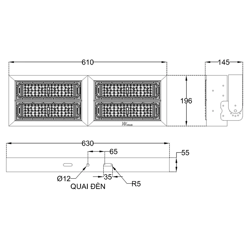 Đèn pha LED module SMD P02 - Công suất 200W - Ảnh 18